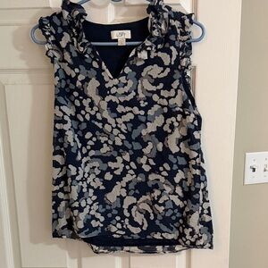 LOFT Women's Blue and Gray Sleeveless Blouse